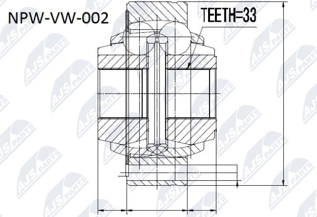 Zestaw przegubu, wał napędowy NTY NPW-VW-002