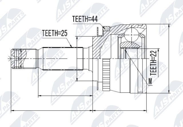 Zestaw przegubu, wał napędowy NTY NPZ-KA-312