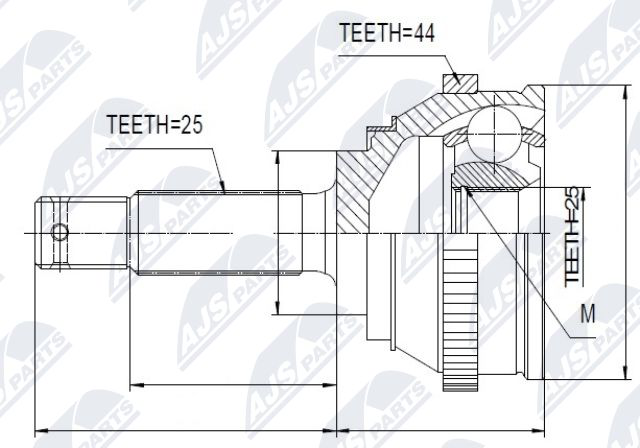 Zestaw przegubu, wał napędowy NTY NPZ-HY-545
