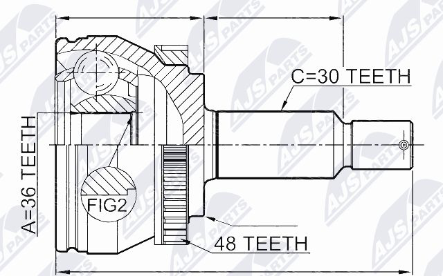Zestaw przegubu, wał napędowy NTY NPZ-HY-546