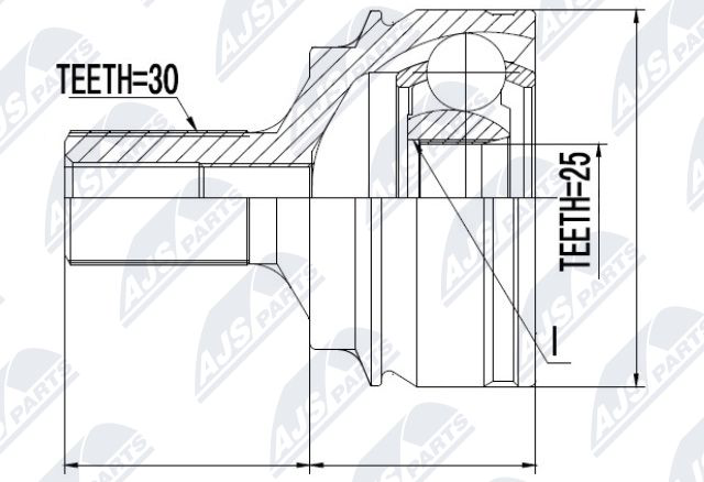Zestaw przegubu, wał napędowy NTY NPZ-ME-016