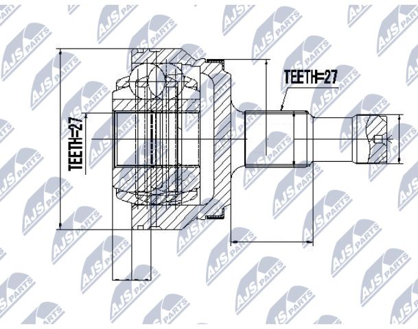 Zestaw przegubu, wał napędowy NTY NPZ-ME-017