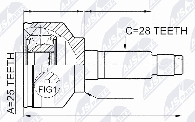 Zestaw przegubu, wał napędowy NTY NPZ-KA-349