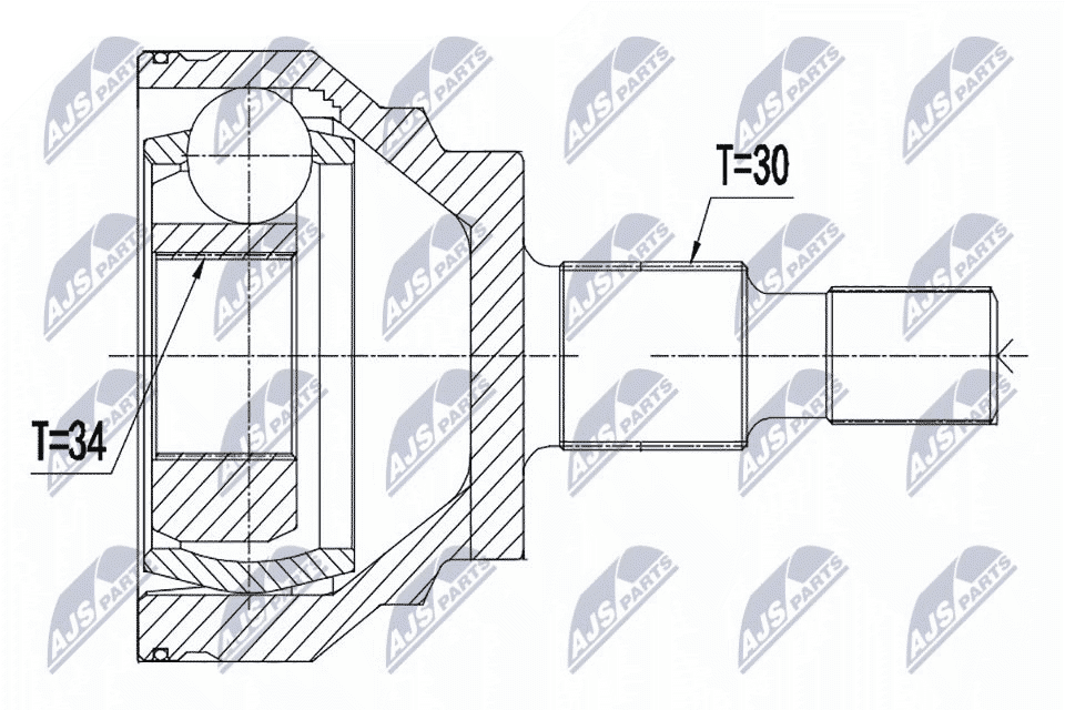 Zestaw przegubu, wał napędowy NTY NPZ-ME-018
