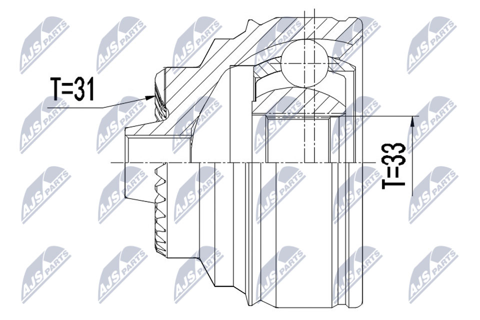 Zestaw przegubu, wał napędowy NTY NPZ-BM-021