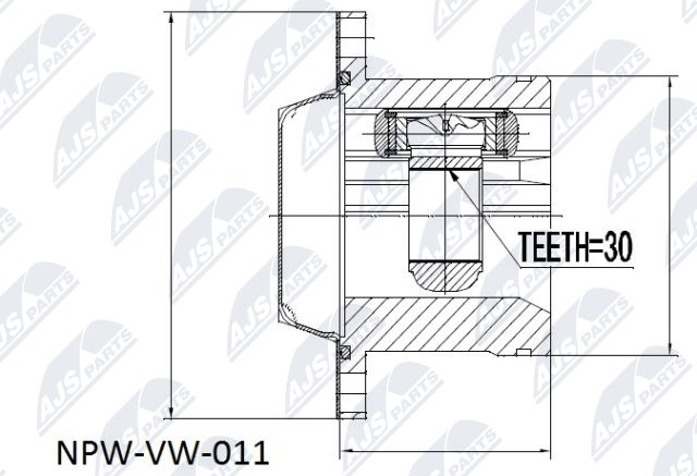 Zestaw przegubu, wał napędowy NTY NPW-VW-011