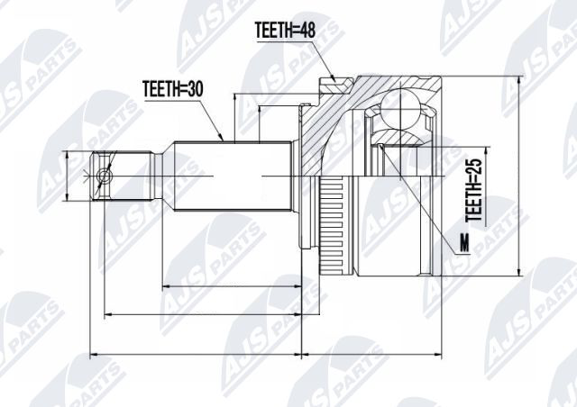 Zestaw przegubu, wał napędowy NTY NPZ-KA-357