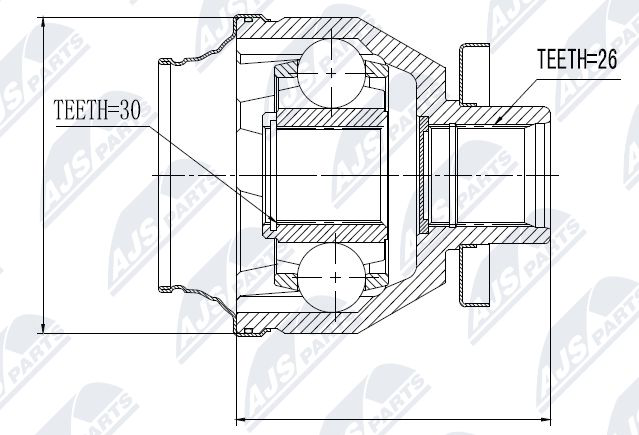 Zestaw przegubu, wał napędowy NTY NPW-VW-014
