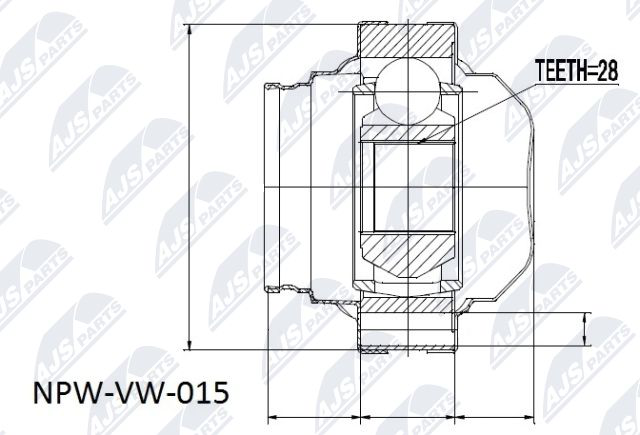 Zestaw przegubu, wał napędowy NTY NPW-VW-015