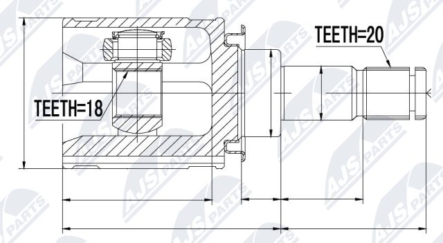 Zestaw przegubu, wał napędowy NTY NPW-TY-052