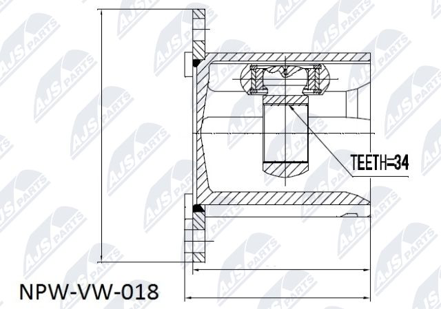 Zestaw przegubu, wał napędowy NTY NPW-VW-018
