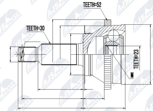 Zestaw przegubu, wał napędowy NTY NPZ-HY-513