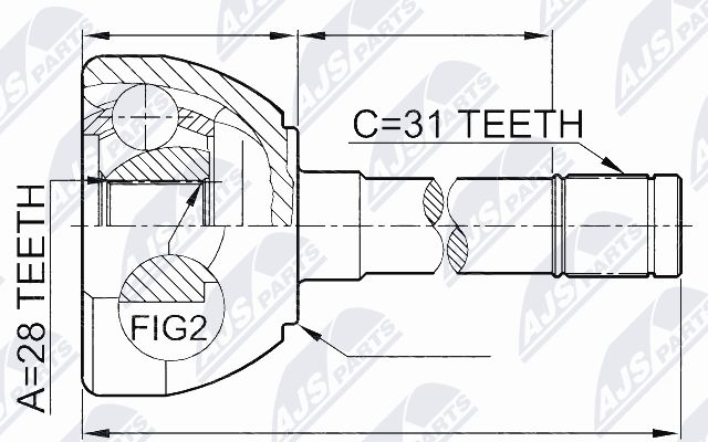 Zestaw przegubu, wał napędowy NTY NPZ-NS-049