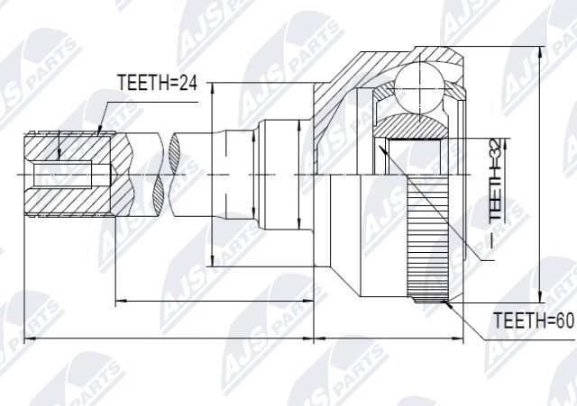 Zestaw przegubu, wał napędowy NTY NPZ-LR-011