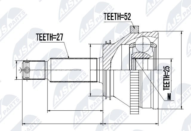 Zestaw przegubu, wał napędowy NTY NPZ-HY-514