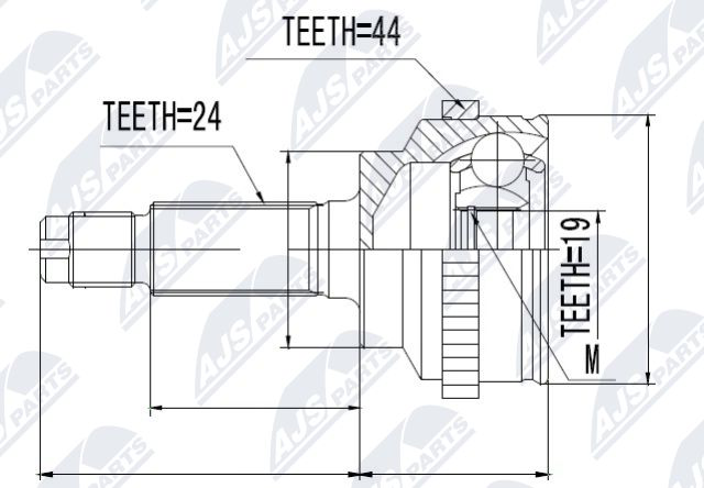Zestaw przegubu, wał napędowy NTY NPZ-MZ-014