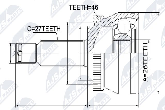 Zestaw przegubu, wał napędowy NTY NPZ-KA-307