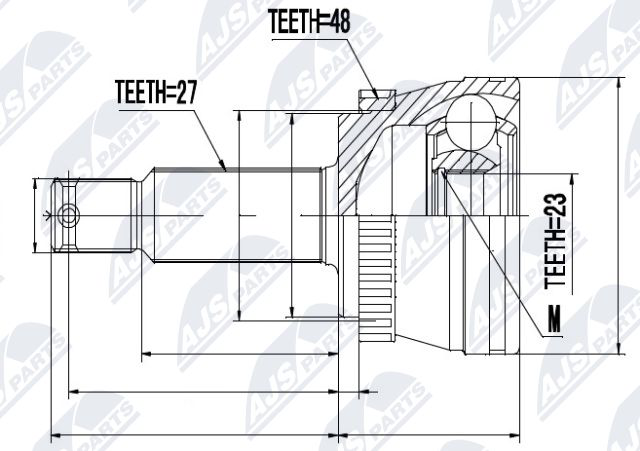 Zestaw przegubu, wał napędowy NTY NPZ-HY-528