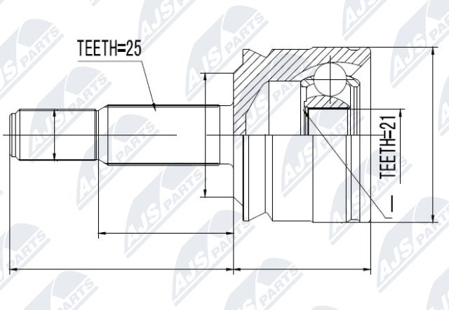 Zestaw przegubu, wał napędowy NTY NPZ-MS-020