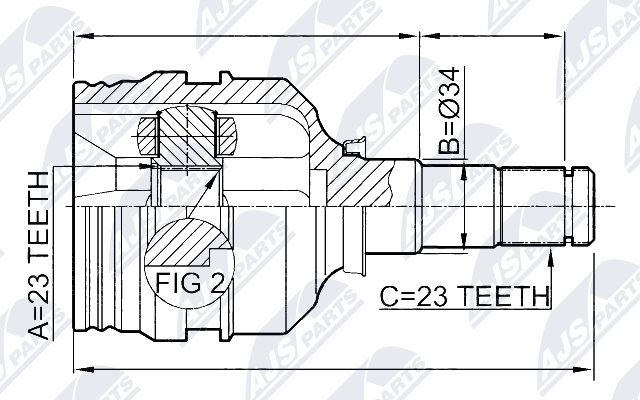 Zestaw przegubu, wał napędowy NTY NPW-TY-067