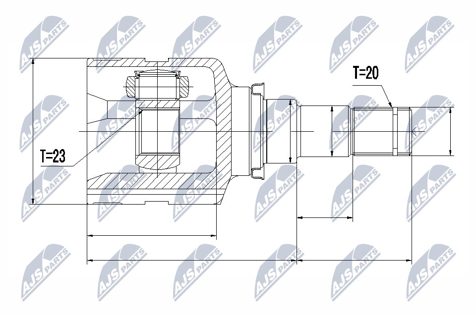 Zestaw przegubu, wał napędowy NTY NPW-TY-070