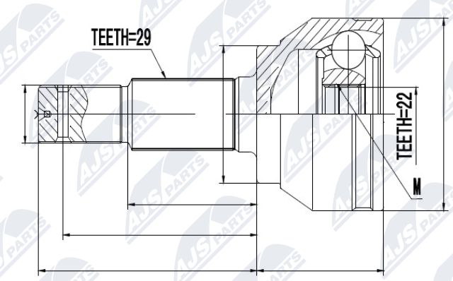 Zestaw przegubu, wał napędowy NTY NPZ-NS-087