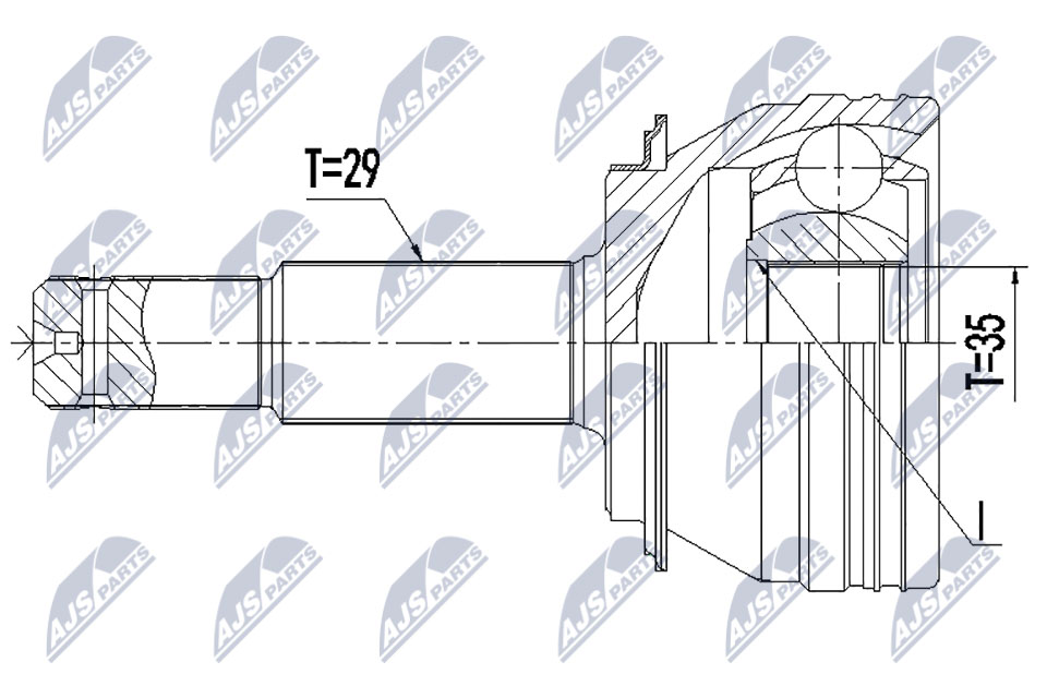 Zestaw przegubu, wał napędowy NTY NPZ-NS-096