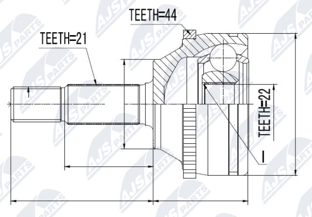 Zestaw przegubu, wał napędowy NTY NPZ-RE-010