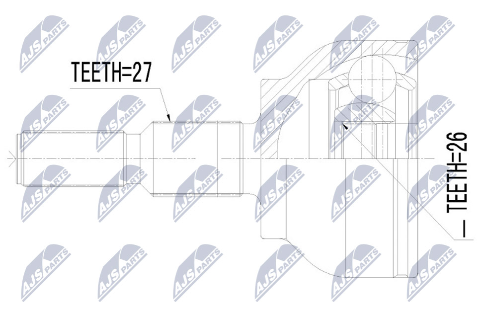 Zestaw przegubu, wał napędowy NTY NPZ-FR-054