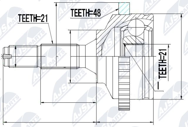 Zestaw przegubu, wał napędowy NTY NPZ-PE-017