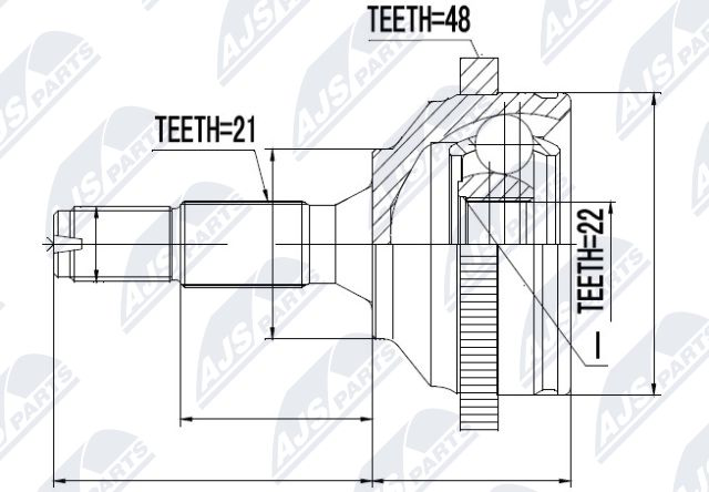 Zestaw przegubu, wał napędowy NTY NPZ-PE-020