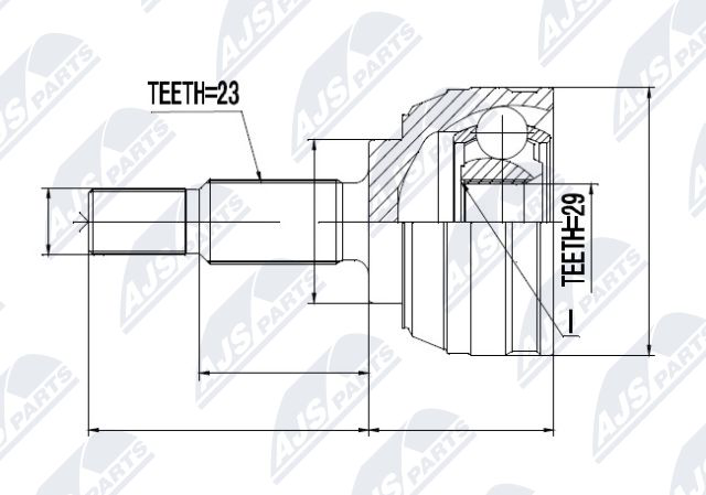 Zestaw przegubu, wał napędowy NTY NPZ-RE-029