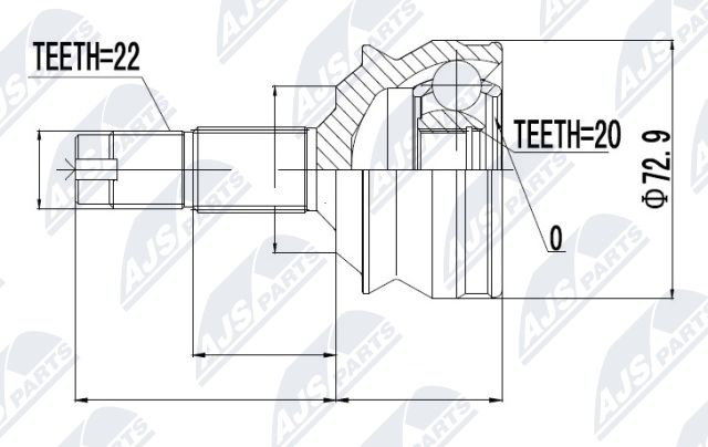 Zestaw przegubu, wał napędowy NTY NPZ-FT-002