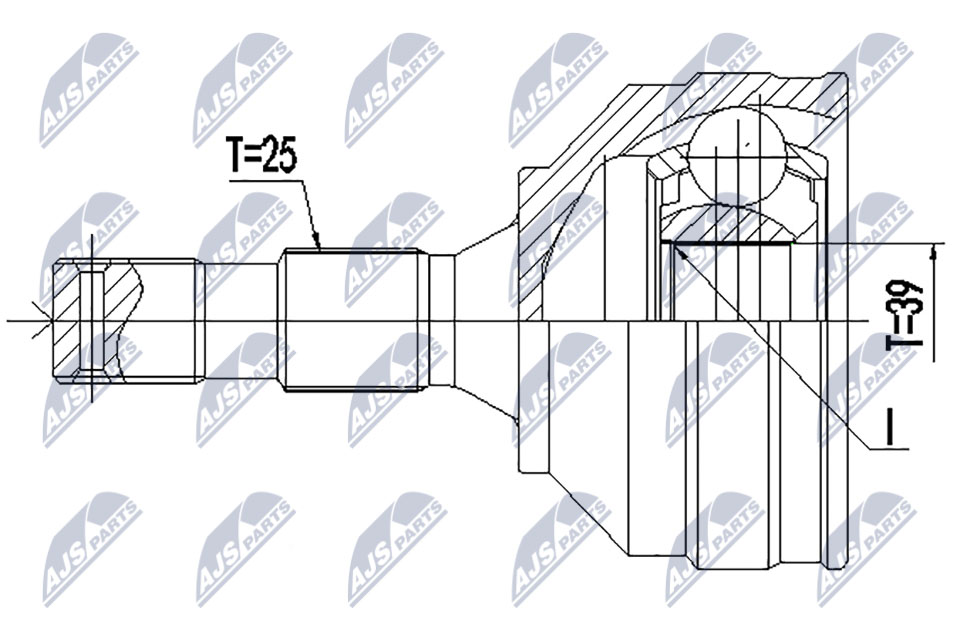 Zestaw przegubu, wał napędowy NTY NPZ-PE-029