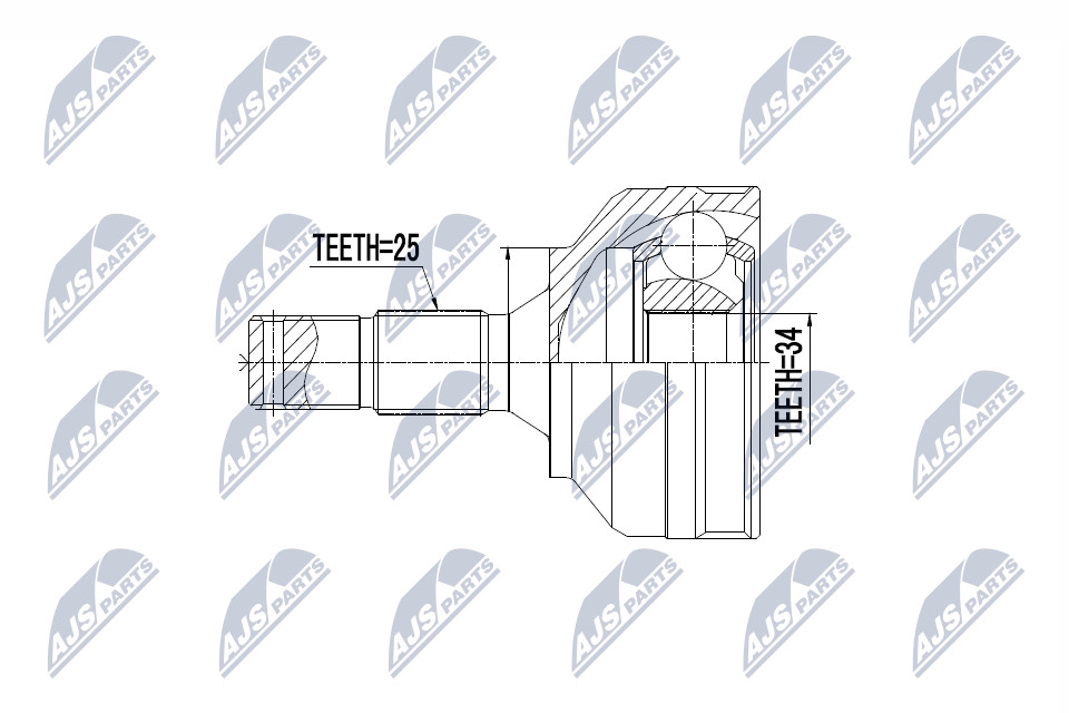 Zestaw przegubu, wał napędowy NTY NPZ-PE-030