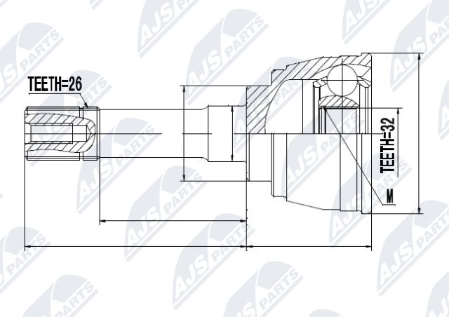 Zestaw przegubu, wał napędowy NTY NPZ-SU-030