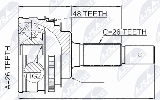 Zestaw przegubu, wał napędowy NTY NPZ-TY-003