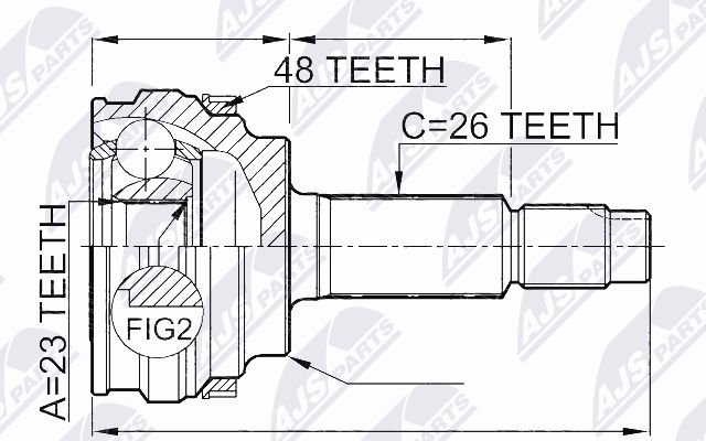 Zestaw przegubu, wał napędowy NTY NPZ-TY-004