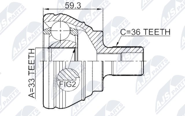 Zestaw przegubu, wał napędowy NTY NPZ-VW-039