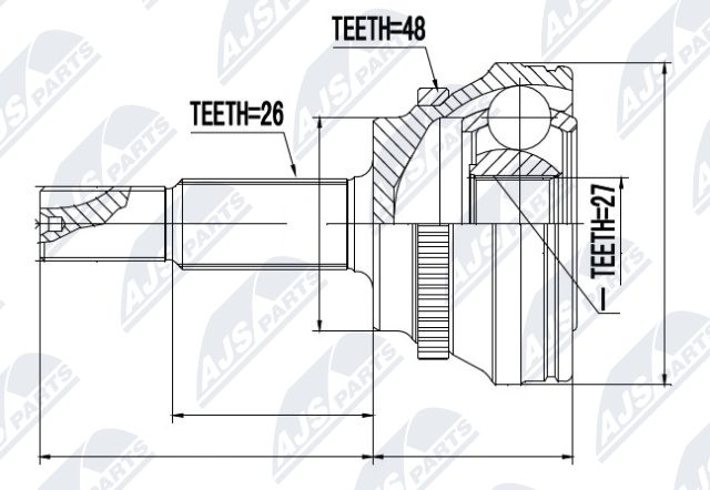 Zestaw przegubu, wał napędowy NTY NPZ-TY-081