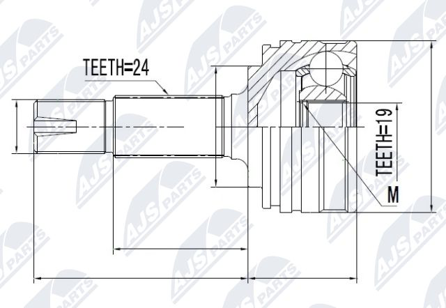 Zestaw przegubu, wał napędowy NTY NPZ-TY-083