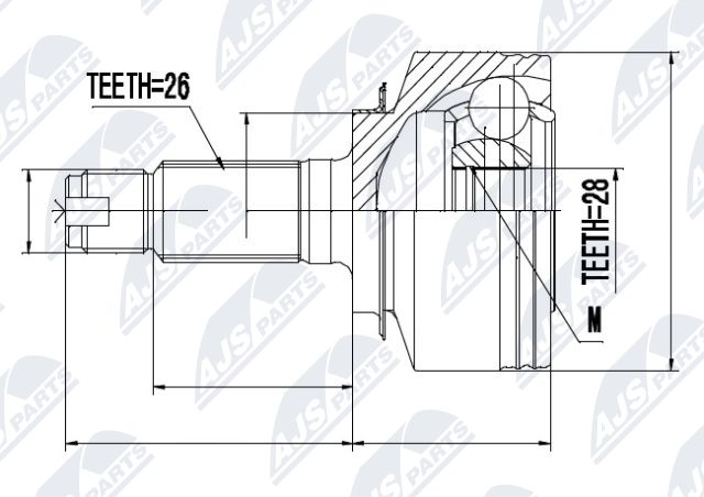 Zestaw przegubu, wał napędowy NTY NPZ-HD-039