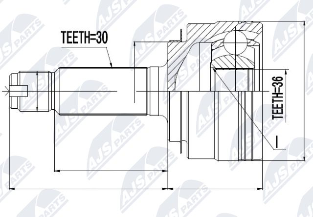 Zestaw przegubu, wał napędowy NTY NPZ-HD-040