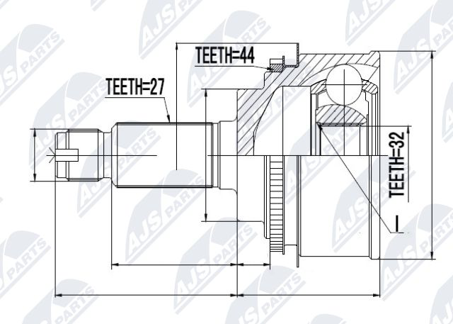 Zestaw przegubu, wał napędowy NTY NPZ-SB-012