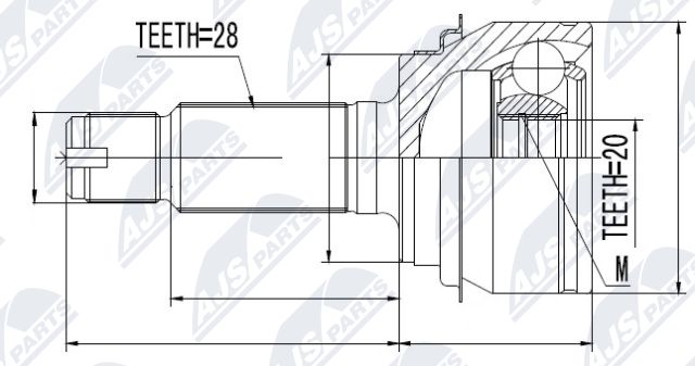Zestaw przegubu, wał napędowy NTY NPZ-HD-047