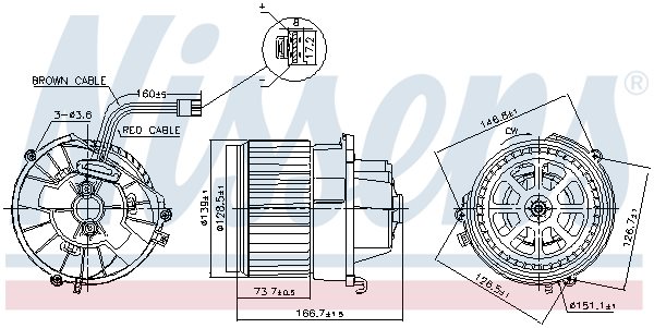 Wentylator wewnętrzny Nissens 87599