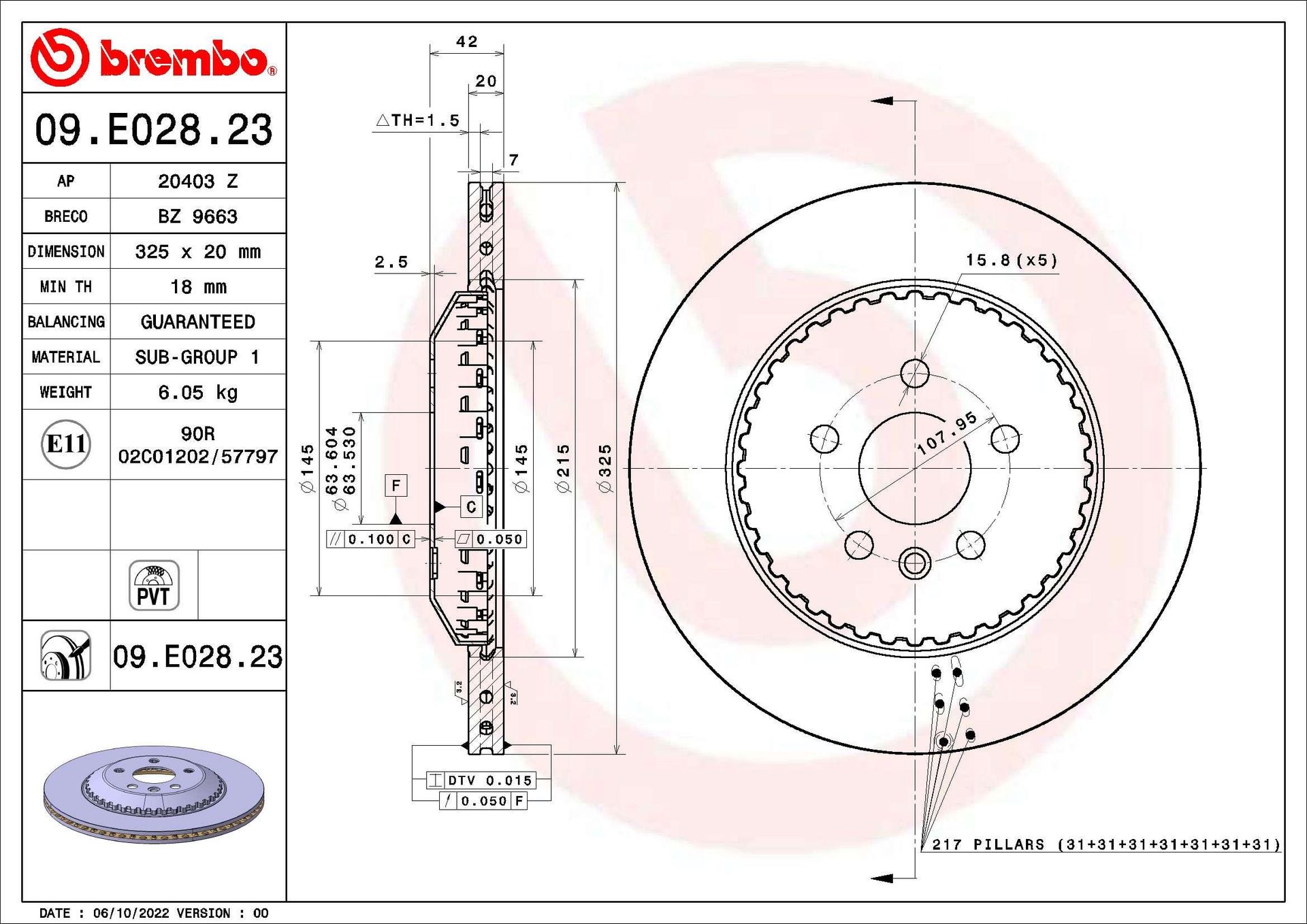 Tarcza hamulcowa Brembo 09.E028.23