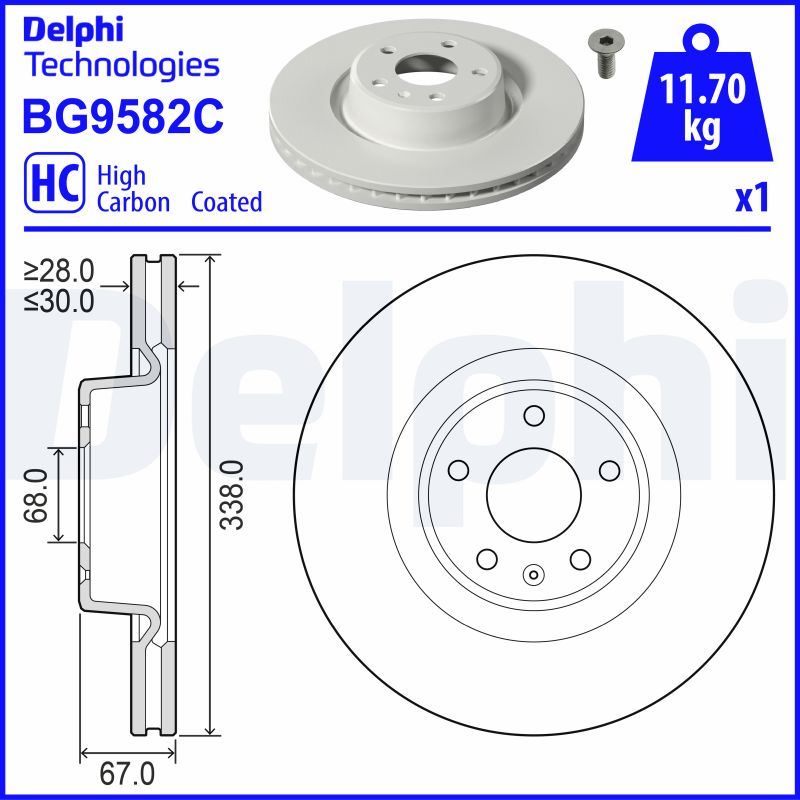 Tarcza hamulcowa Delphi BG9582C