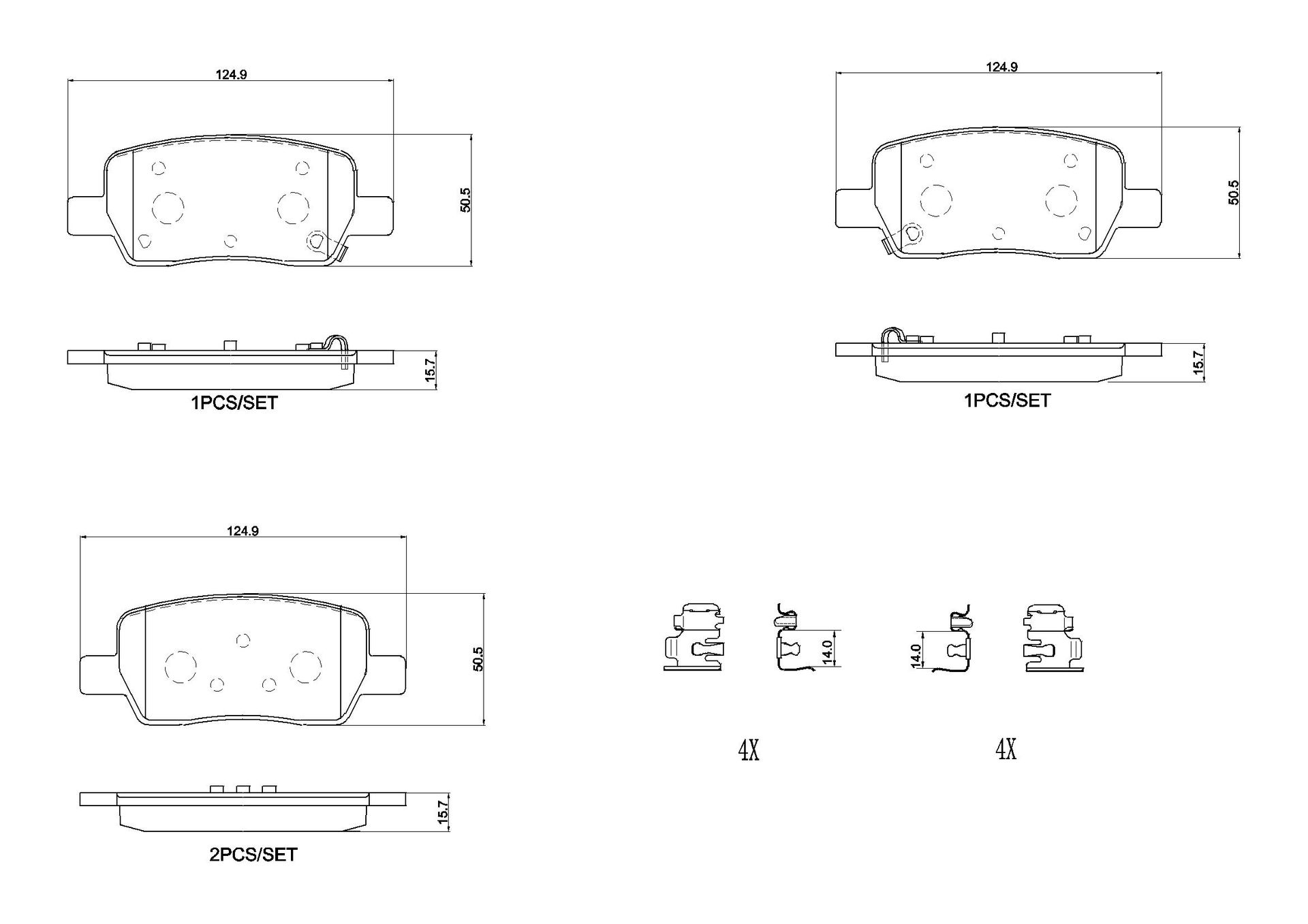 Zestaw klocków hamulcowych, hamulce tarczowe Brembo P 30 146