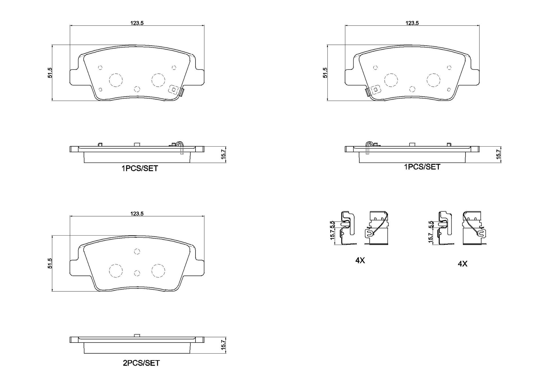 Zestaw klocków hamulcowych, hamulce tarczowe Brembo P 30 152